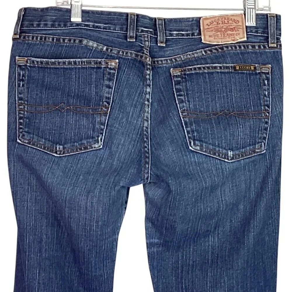 LUCKY BRAND Jeans Women 14 Dungarees by Gene Montesano Dream Stretch Bootcut VTG - Picture 5 of 8